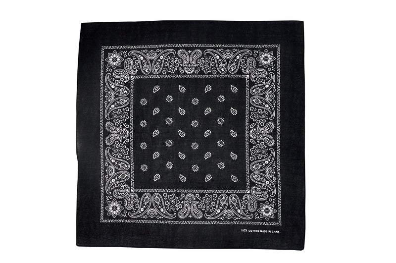 Vamqor 12pcs Bandana for women and men 100% Cotton Custom Fashion Paisley Design Multifunctional Outdoor Square Handkerchief (Black) - Image 3
